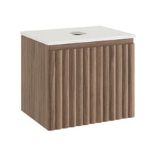 Rhea 600mm Fluted Wall Hung Single Vanity